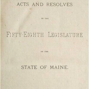 1879 Acts & Resolves 58th Legislature Maine Law 1st Edition Victorian SHBS1